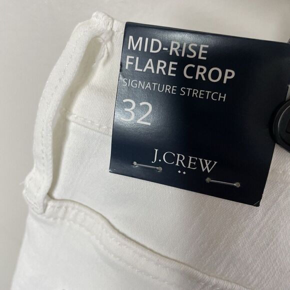 J.CREW Jeans Women 32 Flare Crop NEW White Raw Hem Stretch BO933 - Picture 13 of 16